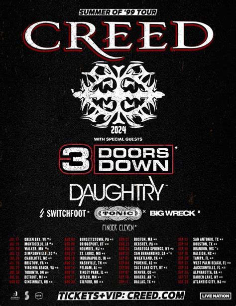 creed 3 doors down tour